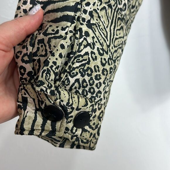 Anna And Frank Vintage Silk Animal Print Puffer Quilted Jacket Size S - Picture 3 of 10